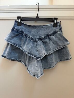 Katie J NYC Girls Denim Ruffle Skirt Size L